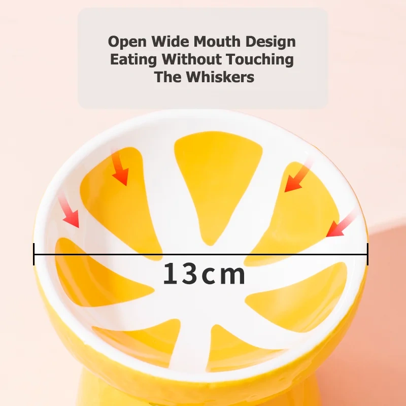 LONMOE Cute Fruit Shape Cat Bowl High Quality Ceramics Cat Bowl Pet Supplies Cat Food And Water Feeder Pet Accessories