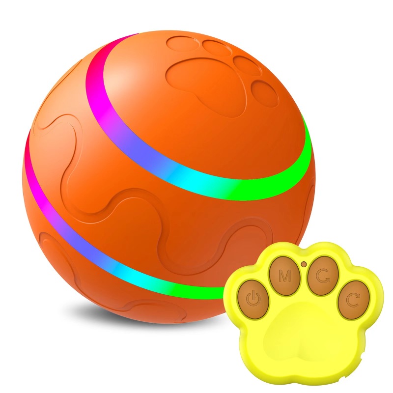Interactive Dog Toys Ball, Active Wicked Dog Ball with Remote Control, Automatic Rolling Bouncing Dog Ball with Light