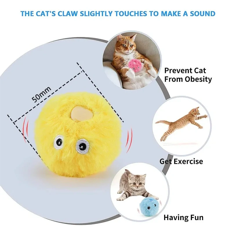 Smart Interactive Catnip Ball | Plush Electric Toy with Sound & Squeak | Ultimate Fun & Training for Kittens