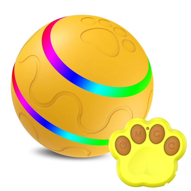 Interactive Dog Toys Ball, Active Wicked Dog Ball with Remote Control, Automatic Rolling Bouncing Dog Ball with Light