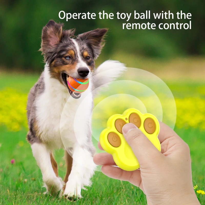 Interactive Dog Toys Ball, Active Wicked Dog Ball with Remote Control, Automatic Rolling Bouncing Dog Ball with Light