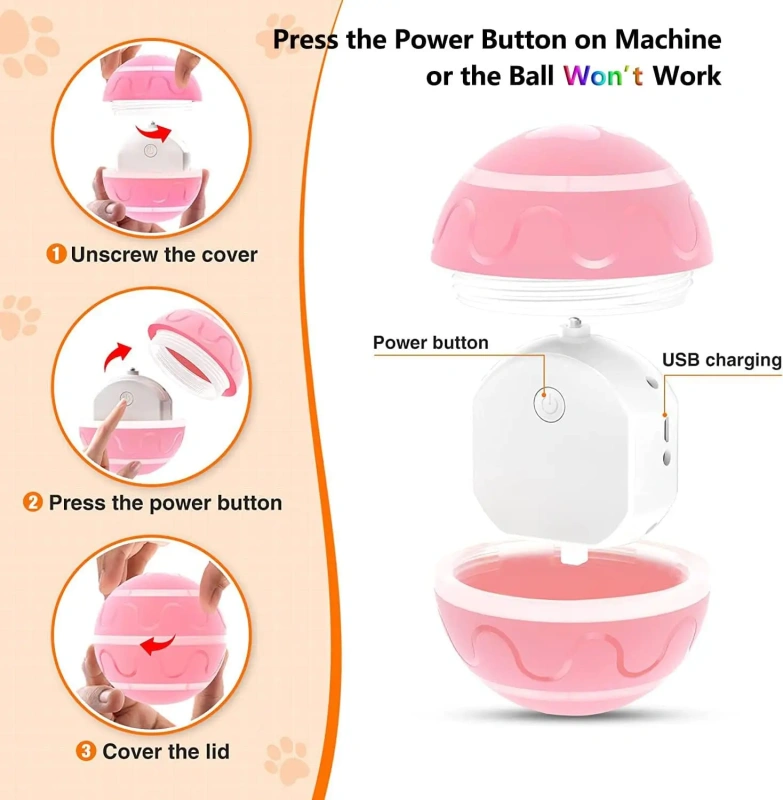 Interactive Dog Toys Ball, Active Wicked Dog Ball with Remote Control, Automatic Rolling Bouncing Dog Ball with Light