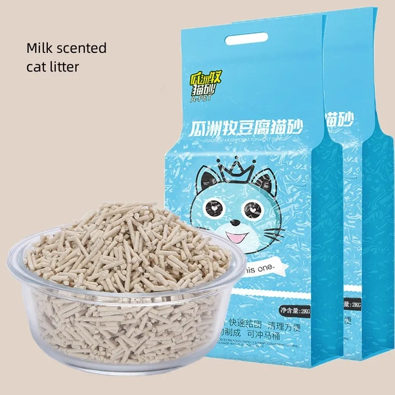 6L Natural Plant Tofu Cat Litter Quickly Clumps And Deodorizes Green Tea Fresh Tofu Corn Mixed Kitty Litter Dust-free Tofu Sand