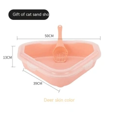 Litter Box, Triangle Litter Box, Semi-Enclosed Litter Box, Cat Cleaning Bathroom Sink, Splash Proof, Plastic Litter Comforter