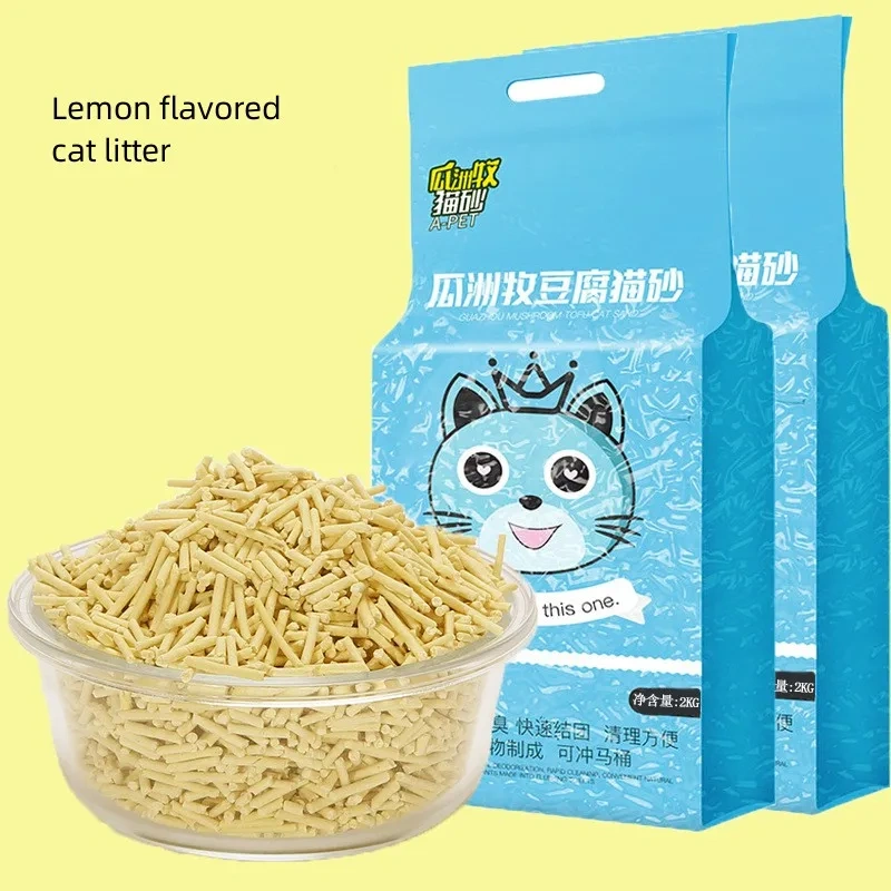 6L Natural Plant Tofu Cat Litter Quickly Clumps And Deodorizes Green Tea Fresh Tofu Corn Mixed Kitty Litter Dust-free Tofu Sand