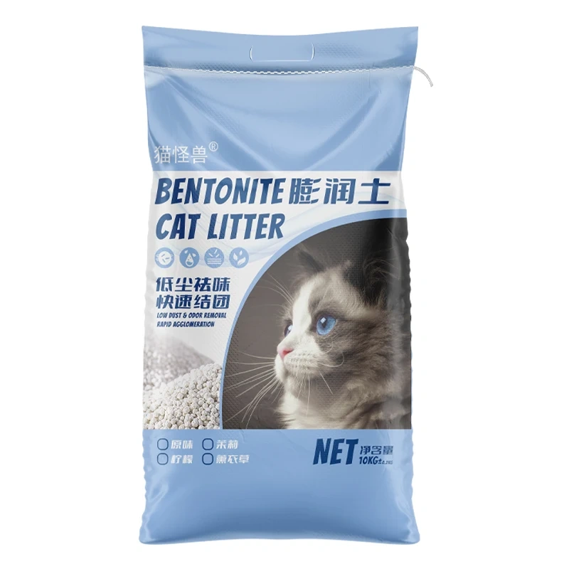 OEM Manufacturers 100% Natural Sodium Cat Sand Lemon Scent Odour Lock Strong Dust Free Clumping Premium Bentonite Cat Litter