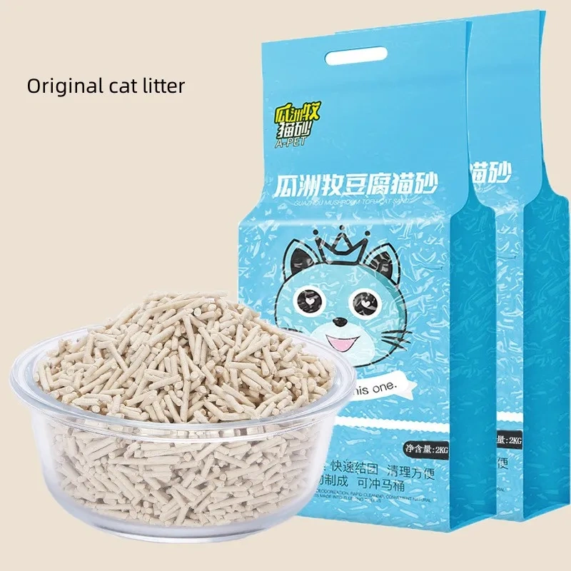 6L Natural Plant Tofu Cat Litter Quickly Clumps And Deodorizes Green Tea Fresh Tofu Corn Mixed Kitty Litter Dust-free Tofu Sand