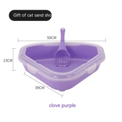 Litter Box, Triangle Litter Box, Semi-Enclosed Litter Box, Cat Cleaning Bathroom Sink, Splash Proof, Plastic Litter Comforter