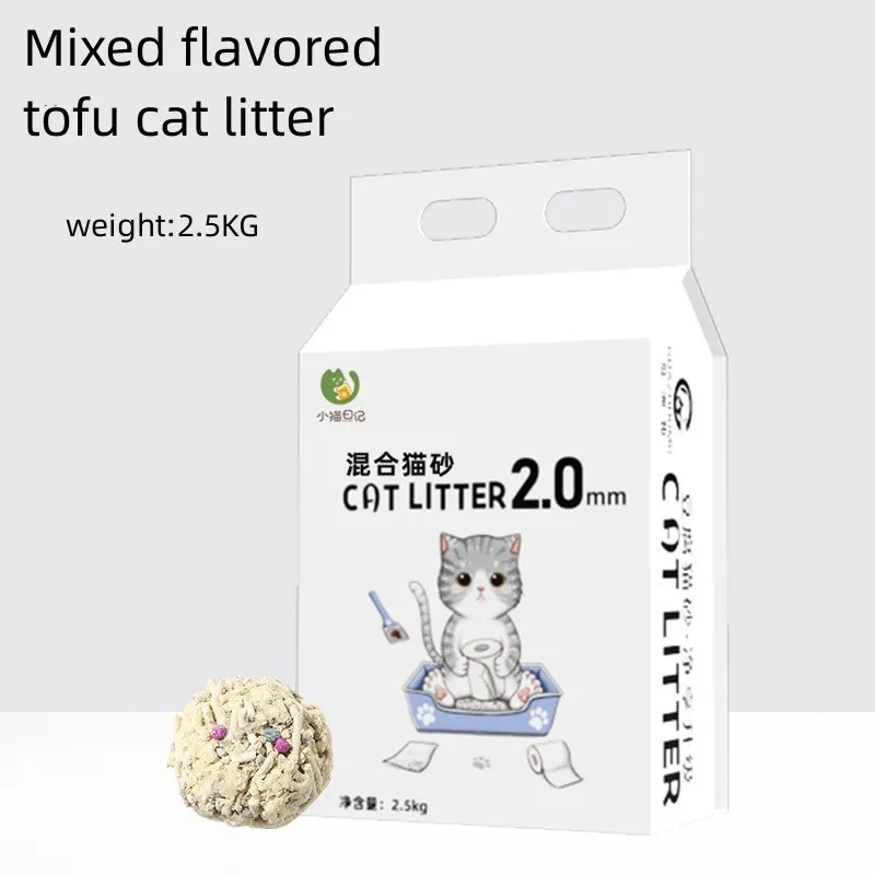 6L Natural Plant Tofu Cat Litter Quickly Clumps And Deodorizes Green Tea Fresh Tofu Corn Mixed Kitty Litter Dust-free Tofu Sand