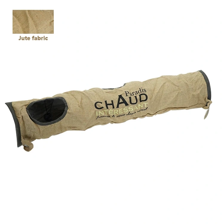 Custom Foldable Eco-Friendly Nature Jute Fabric Cat Tunnel Toy 4 In 1 Cat Tunnel Bed Tube Inside Ball For Fun Of Play