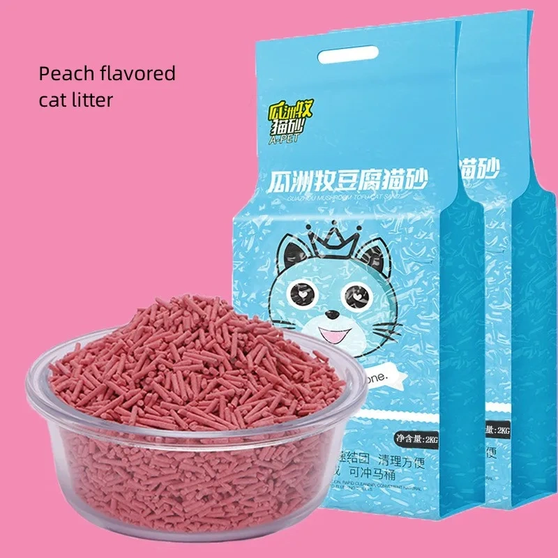 6L Natural Plant Tofu Cat Litter Quickly Clumps And Deodorizes Green Tea Fresh Tofu Corn Mixed Kitty Litter Dust-free Tofu Sand