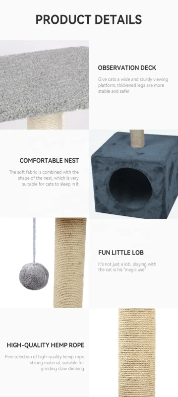 Wholesale Design Modern Castle Climb Scratch Scratcher Condo Wood Cat Furniture Tower Pet Cat Tree