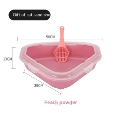 Litter Box, Triangle Litter Box, Semi-Enclosed Litter Box, Cat Cleaning Bathroom Sink, Splash Proof, Plastic Litter Comforter