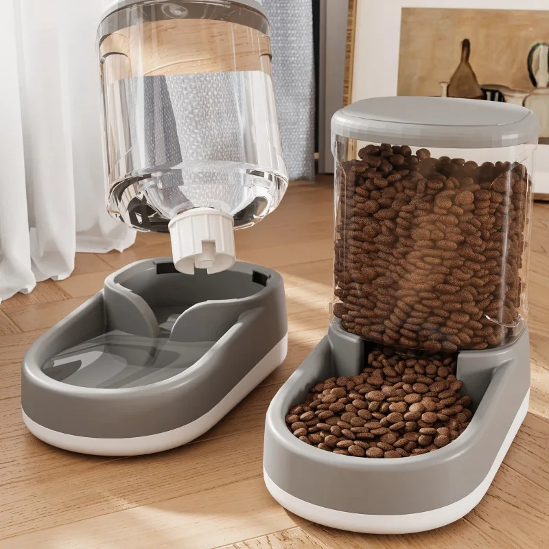 Automatic Feeder Cat Dog Food Bowl with Water Fountain Pet Large Food Storage Dispenser Container Puppy Pet Kitten Accessories
