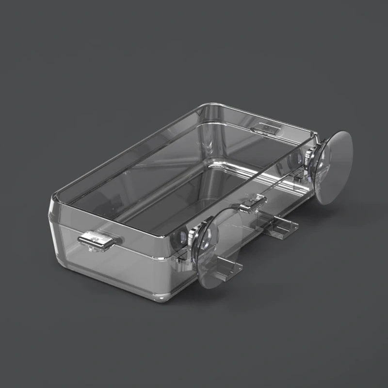 CAWAYI KENNEL Pet Reptile Transparent Feeder Anti-escape Food Bowl Worm Live Container With Strong Suction Cups Pet Supplies