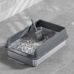 Stainless Steel Cat Litter Box Stainless Steel Litter Box High Sides Anti Splashing Easy To Clean High Strength for Large Cats