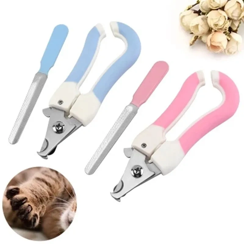 Two-color Pet Nail Clippers Stainless Steel Dog Cat Professional Labor-Saving Nail Clippers Convenient Beauty Cleaning Supplies