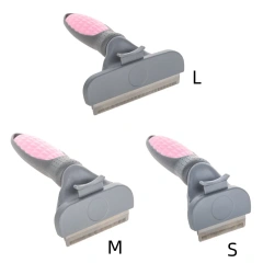 Planet Pet Grooming Brush - Double Sided Shedding and Dematting Undercoat Rake Comb for Dogs and Cats,Extra Wide, Blue