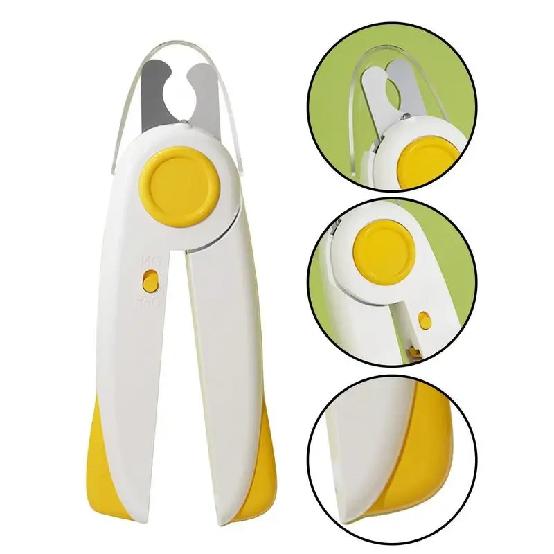 Led Light Pet Nail Trimmer Lighted Dog Nail Trimmers File Sharpening Pet Dog Nail Grinder Trimmers Transparent Baffle Return