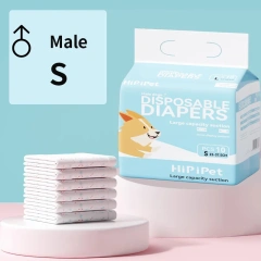 10Pcs Disposable Pet Diapers for Males Females Dogs Absorbent Doggy Disposable Underwear Physiological Pants for Dogs Puppy
