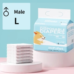 10Pcs Disposable Pet Diapers for Males Females Dogs Absorbent Doggy Disposable Underwear Physiological Pants for Dogs Puppy