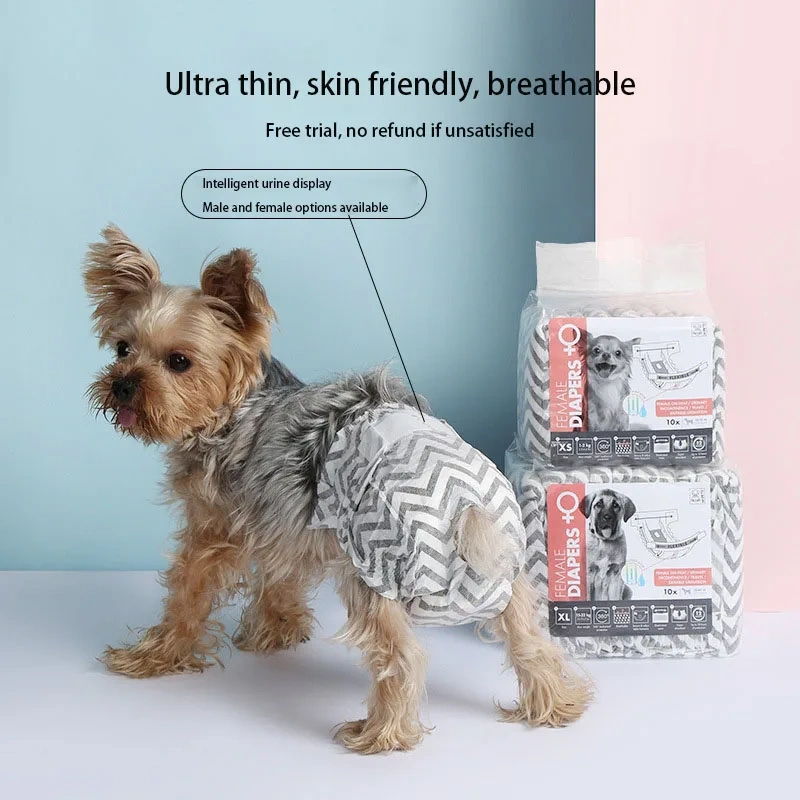 MOFESIPI Disposable Dog Diapers Female Dog Diapers Ultra Protection Diapers for Dogs in Heat Excitable Urination or Incontinence