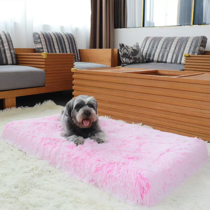 Plush Rectangle Pet Nest Cotton Deep Sleep Dog Sofa Bed Pet Supplies Fluffy Super Soft Winter Warm Dog Beds Sleeping Cushion