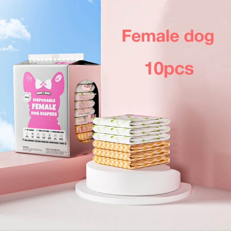 Dog diapers Male dog pants DONO'S DIARY Female Dog Changing color menstrual towel Pet diaper 10-piece pack