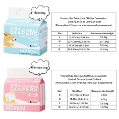 10Pcs Disposable Pet Diapers for Males Females Dogs Absorbent Doggy Disposable Underwear Physiological Pants for Dogs Puppy