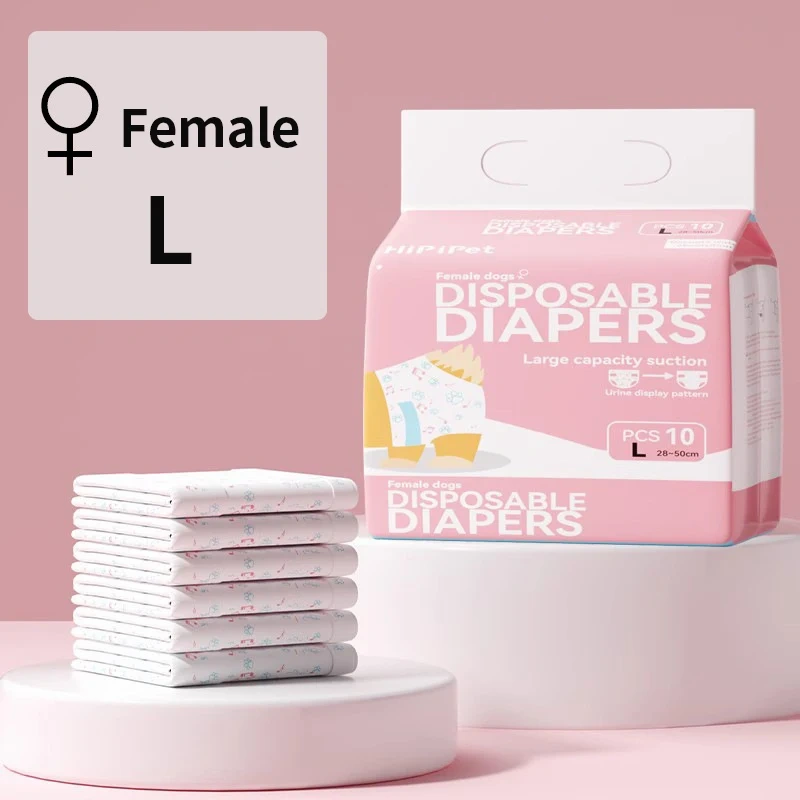 10Pcs Disposable Pet Diapers for Males Females Dogs Absorbent Doggy Disposable Underwear Physiological Pants for Dogs Puppy