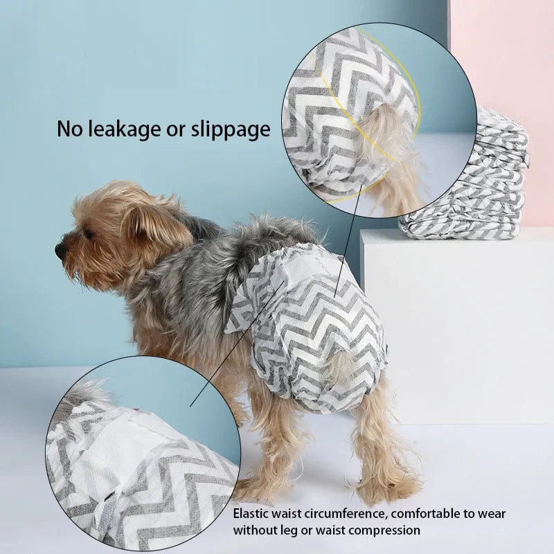 MOFESIPI Disposable Dog Diapers Female Dog Diapers Ultra Protection Diapers for Dogs in Heat Excitable Urination or Incontinence