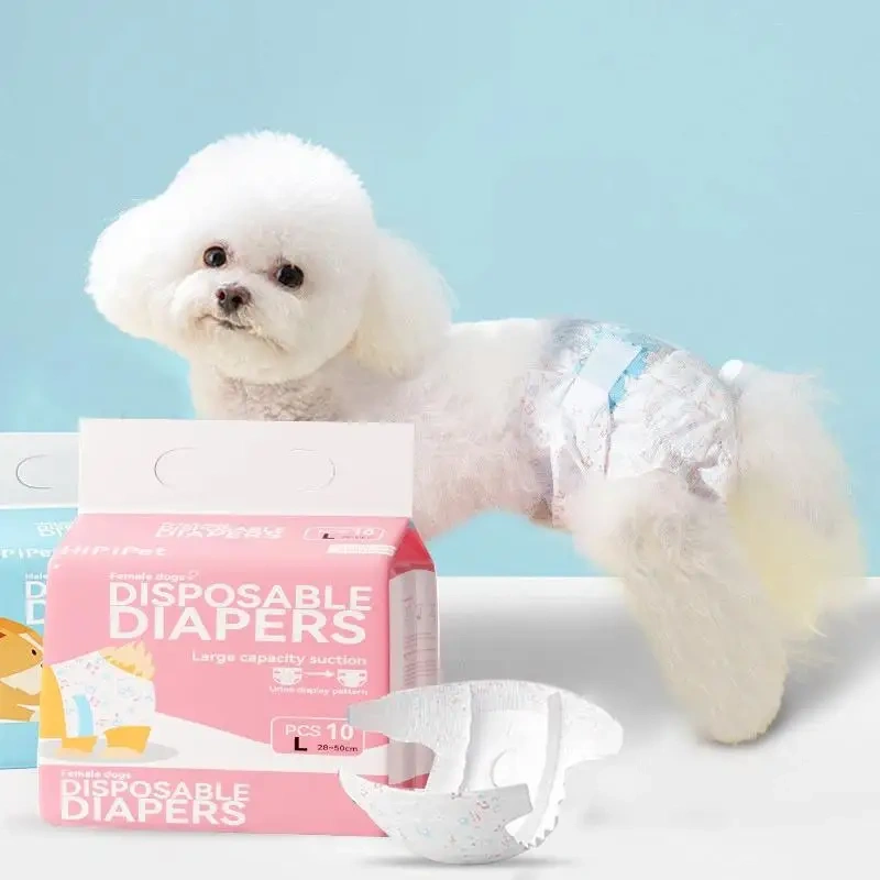 10Pcs Disposable Pet Diapers for Males Females Dogs Absorbent Doggy Disposable Underwear Physiological Pants for Dogs Puppy