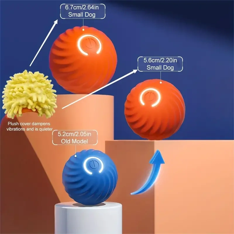 2024 Kitten & Dog Training Pet Interactive Toy Automatic Rolling Smart Electric Toy Ball TPR Material for Indoor Play
