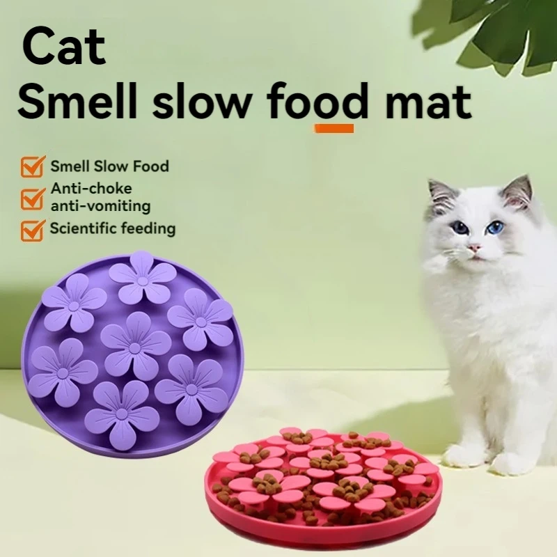 Silicone Pet Licking Pad Nonslip Slow Feeder Dog Bowls Dog Supplies Licking and Smelling Pad Pet Feeder Slow Eating Dish Bowl