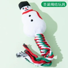 Dog Toy Snowflake Christmas Tree Knot Bite Resistant Teddy Bear Interactive Toy Ball Small Dog TPR Stress Reliever