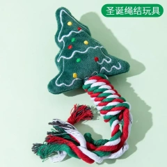 Dog Toy Snowflake Christmas Tree Knot Bite Resistant Teddy Bear Interactive Toy Ball Small Dog TPR Stress Reliever