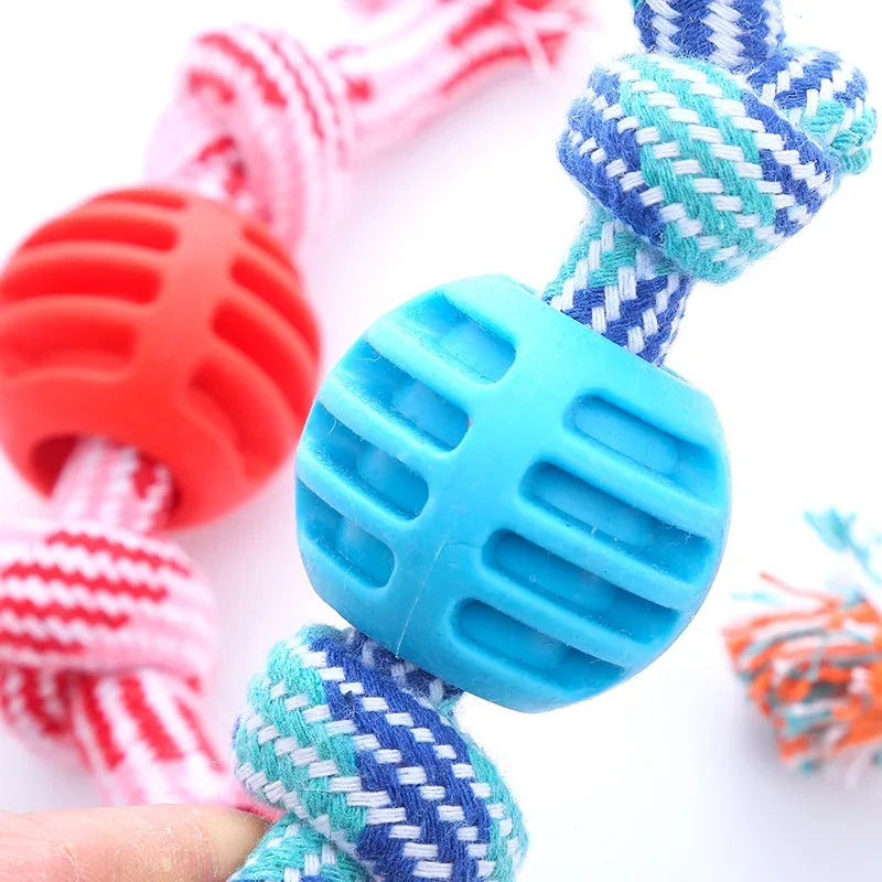 Pet dog toy cotton rope double knot ball bite-resistant tooth cleaning toy ball pet toy biteable Amazon hot style