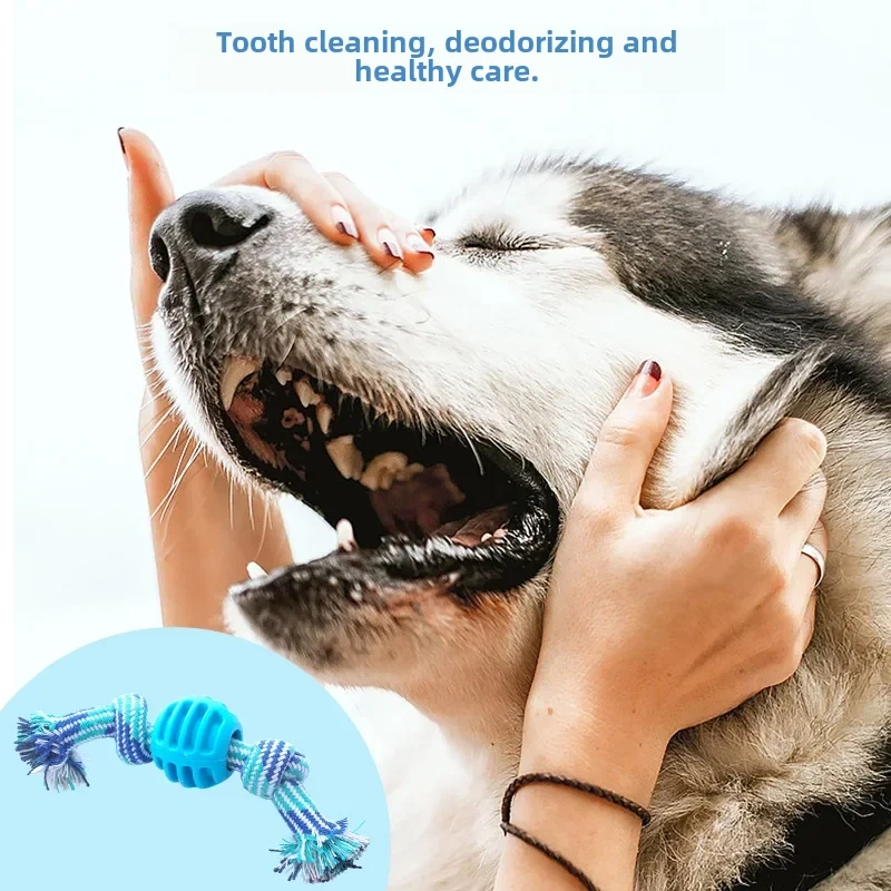 Pet dog toy cotton rope double knot ball bite-resistant tooth cleaning toy ball pet toy biteable Amazon hot style