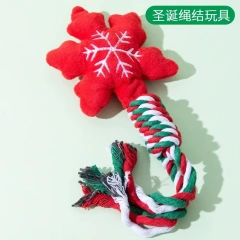 Dog Toy Snowflake Christmas Tree Knot Bite Resistant Teddy Bear Interactive Toy Ball Small Dog TPR Stress Reliever