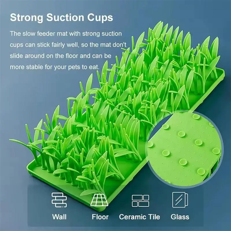 Silicone Slow Food Mat Grass Silicone Snuffle Grass Pad Non-Slip Silicone Grass Mats Cats Cat Foraging Mat Cats Dogs Supplies