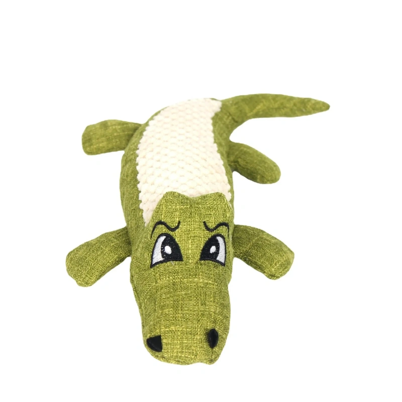 Pet Chew Toys Interactive Cartoon Animal Plush Crocodile Shape Dog Sound Toy Gnawing Grinding Teeth Training Supplies