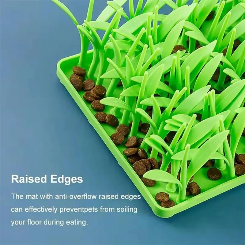 Silicone Slow Food Mat Grass Silicone Snuffle Grass Pad Non-Slip Silicone Grass Mats Cats Cat Foraging Mat Cats Dogs Supplies