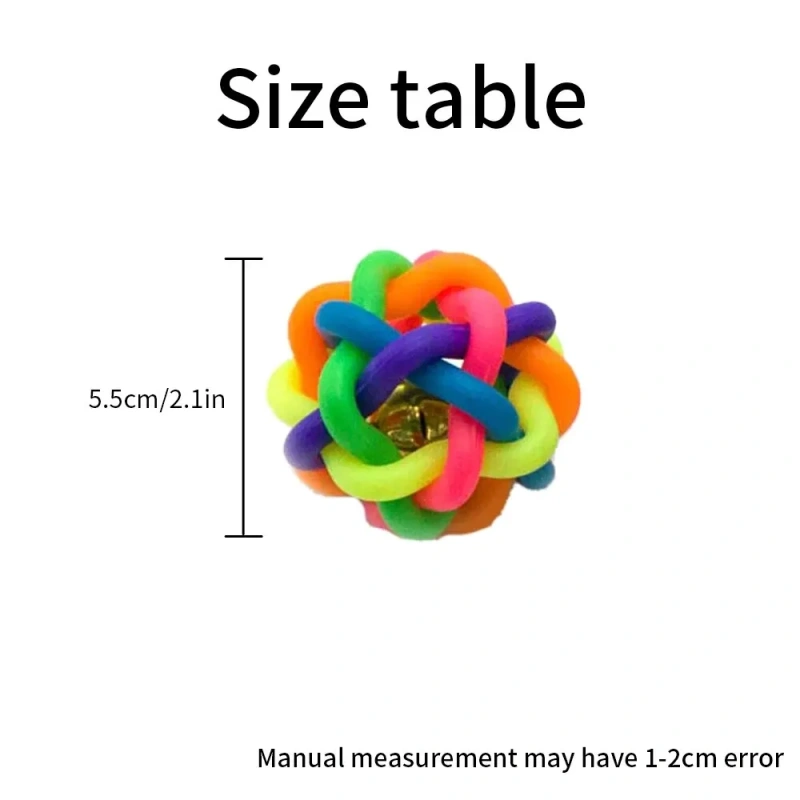 2 PCs PVC Material Colorful Bell Toy Ball Pet Cat Dog Interactive Toy
