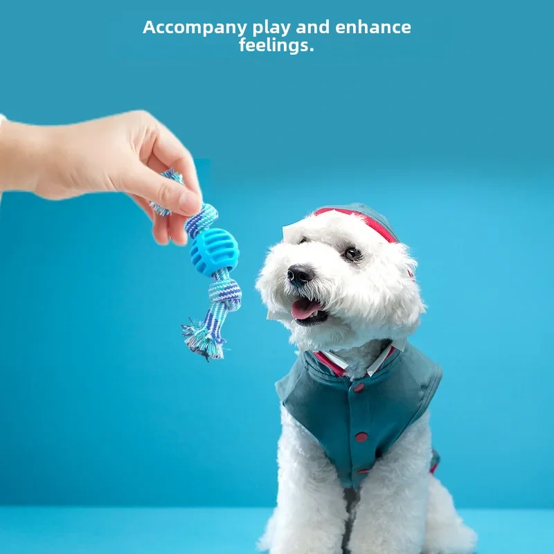 Pet dog toy cotton rope double knot ball bite-resistant tooth cleaning toy ball pet toy biteable Amazon hot style