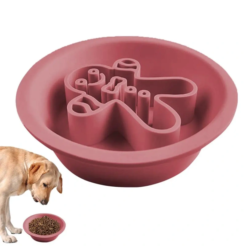 Slow Eating Dog Bowl Christmas Silicone Cat Food Dish Pet Feeding Supplies Dry And Wet Food Dog Dishes Cartoon Dog Food Bowl For