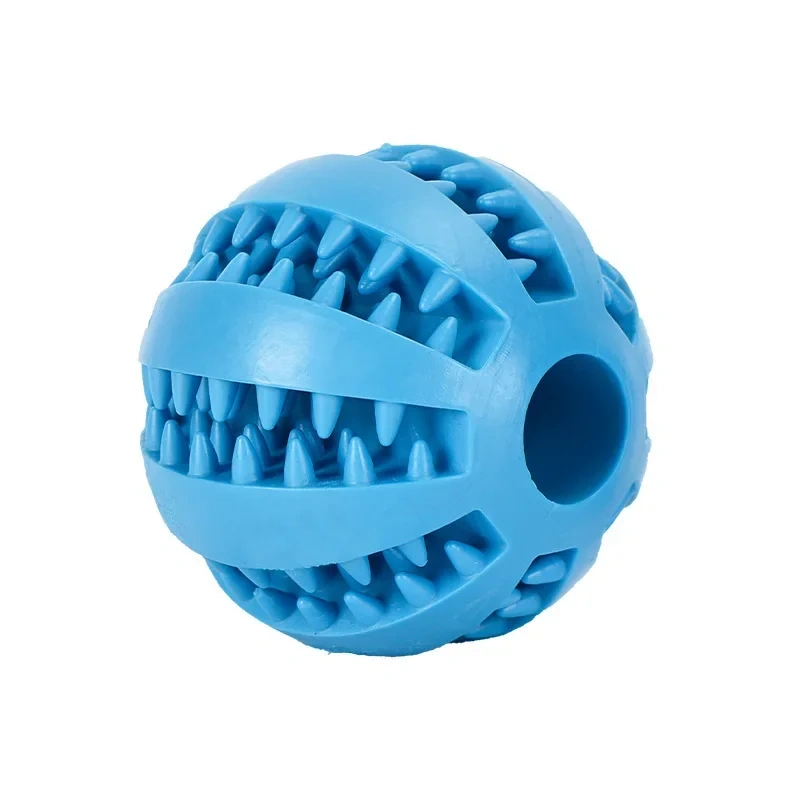 Dog Toy Ball Nontoxic Bite Resistant Toy Chew Ball for Pet Dogs Puppy Cat and Dog Pet Food Treat Feeder Chew Tooth Cleaning Ball
