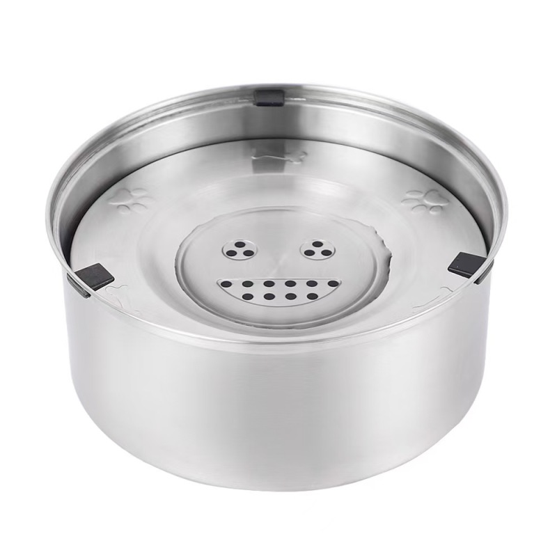 Big Capacity Stainless Steel Dog Floating Bowl, No Spill Anti-Splash Dog Water Dispenser, Non-Slip Dog Cat Pet Water Feeder Bowl