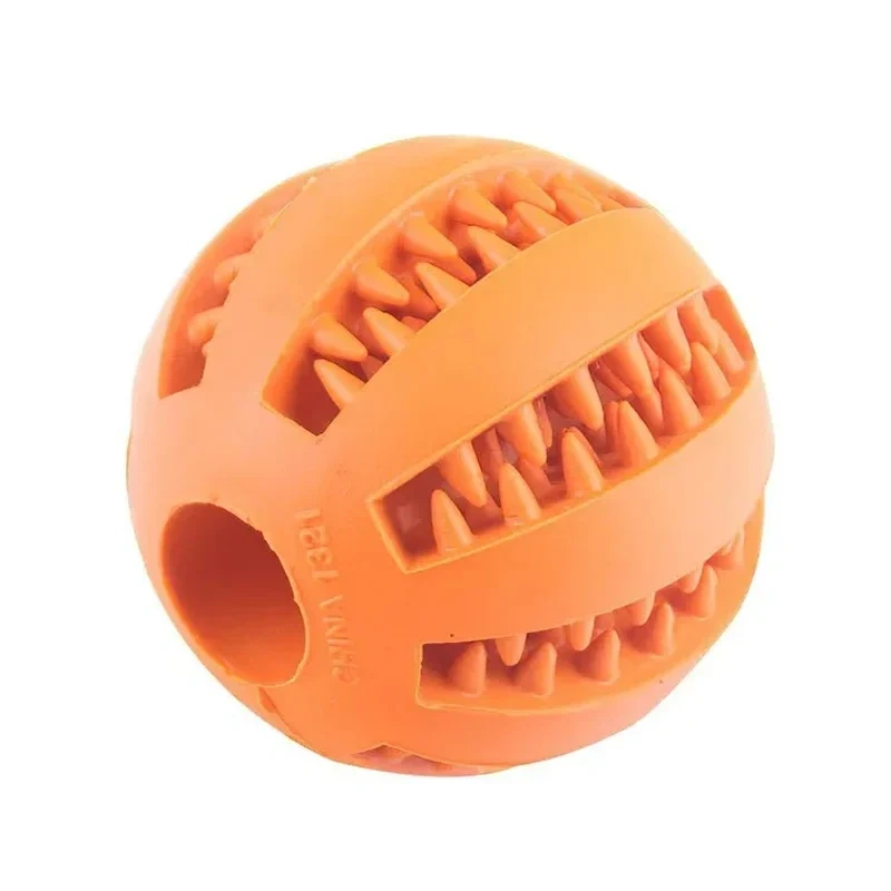 Dog Toy Ball Nontoxic Bite Resistant Toy Chew Ball for Pet Dogs Puppy Cat and Dog Pet Food Treat Feeder Chew Tooth Cleaning Ball