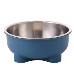 1PC Four-Legged Solid Color Stainless Steel Pet Dog Bowl And Cat Bowl For Indoor And Outdoor Use