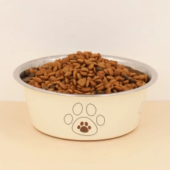 A pet stainless steel cat and dog bowl is non slip and easy to clean indoors